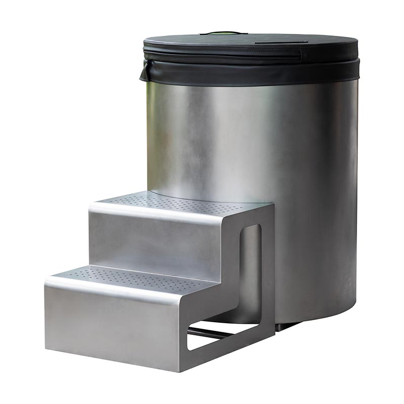 مکمل 304 سٹینلیس سٹیل گول کولڈ پلنگ ٹب